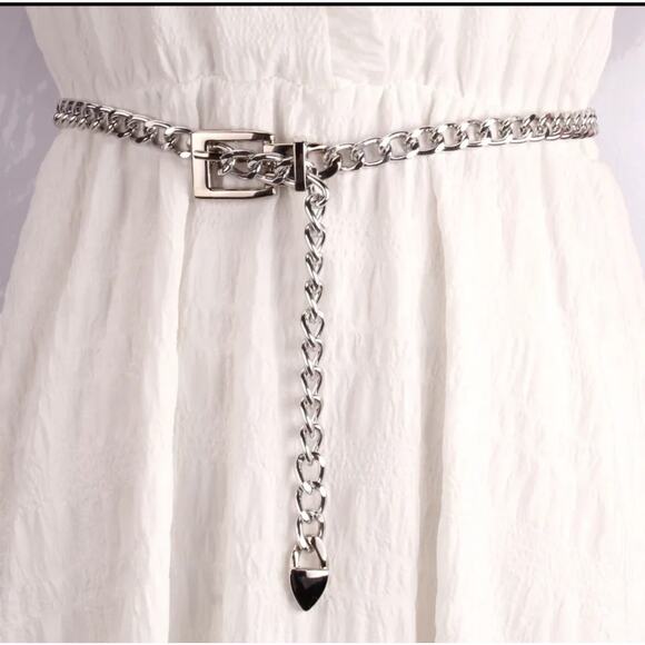 Gold or Silver Chainlink Belt Trendy Versatile Adjustable Glam Boho NWT - Picture 5 of 7